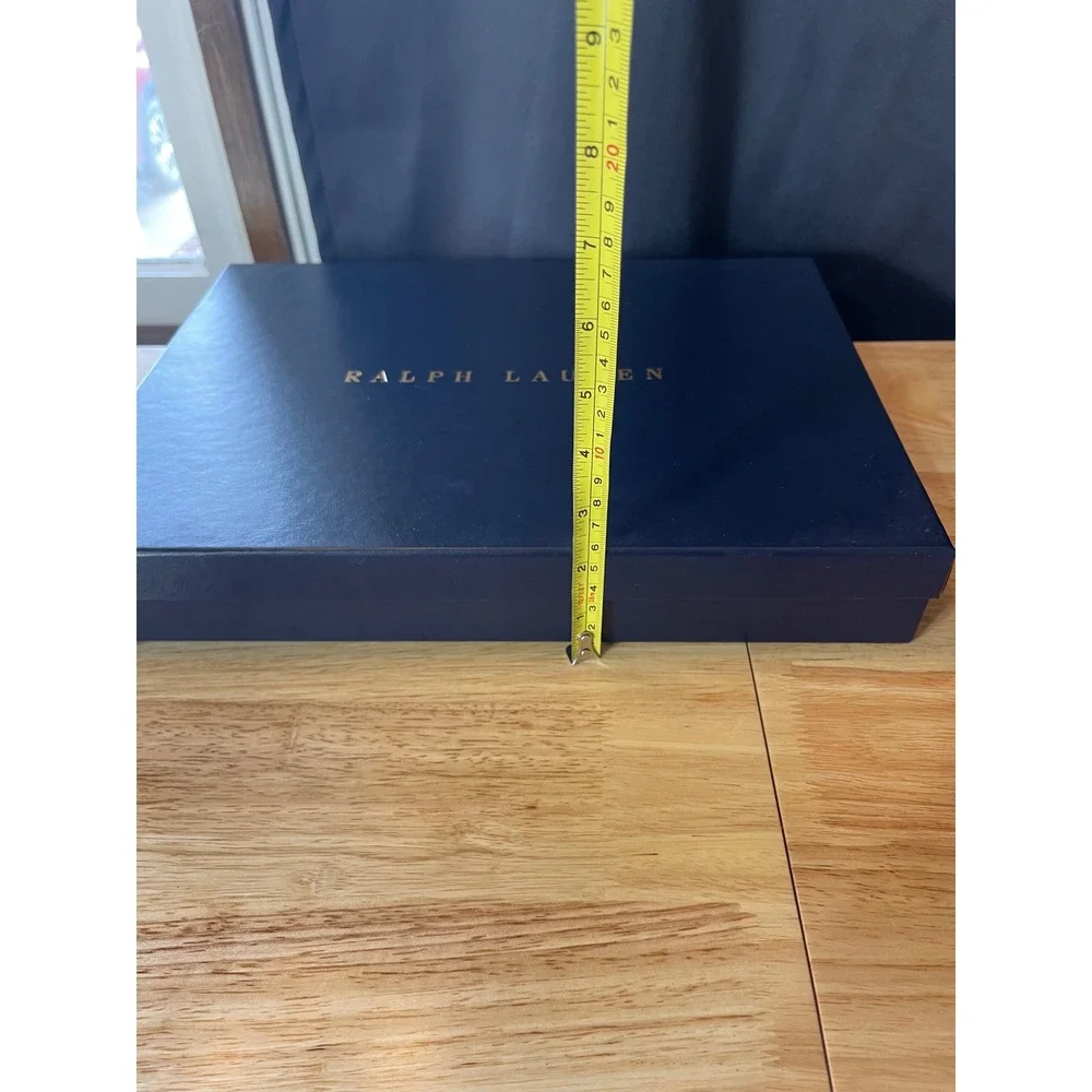 Ralph Lauren Navy Blue Gold Logo Gift Presentation Box 14x10x2.5 with‎ Tissue